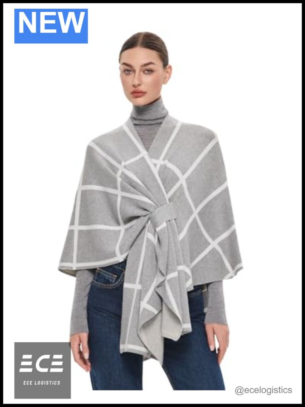 Elegant Shawl Wrap Open Front Poncho Sweater Spring Fall Winter